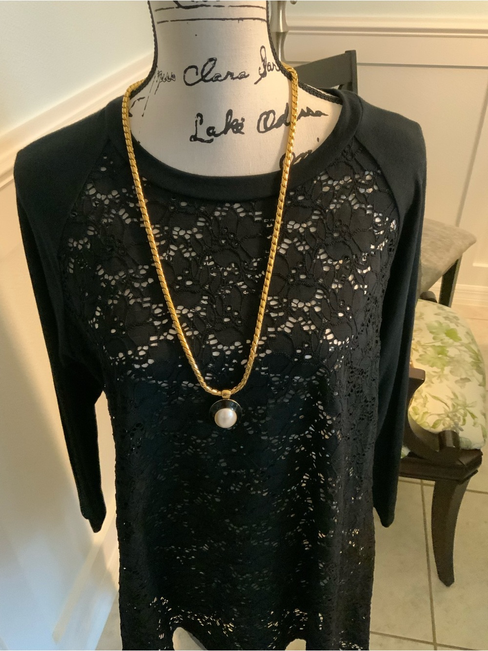 NWOT Anne Klein Gold-Tone Pendant Necklace with Pearl Accent - Women Jewelry